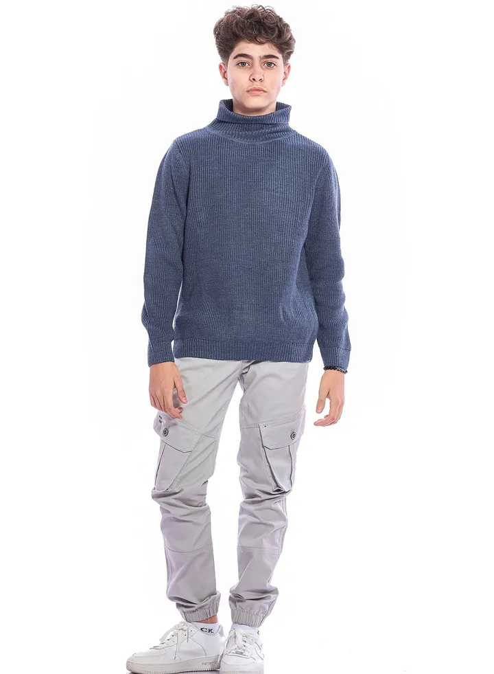 Petroleum High Collar pullover For Boys