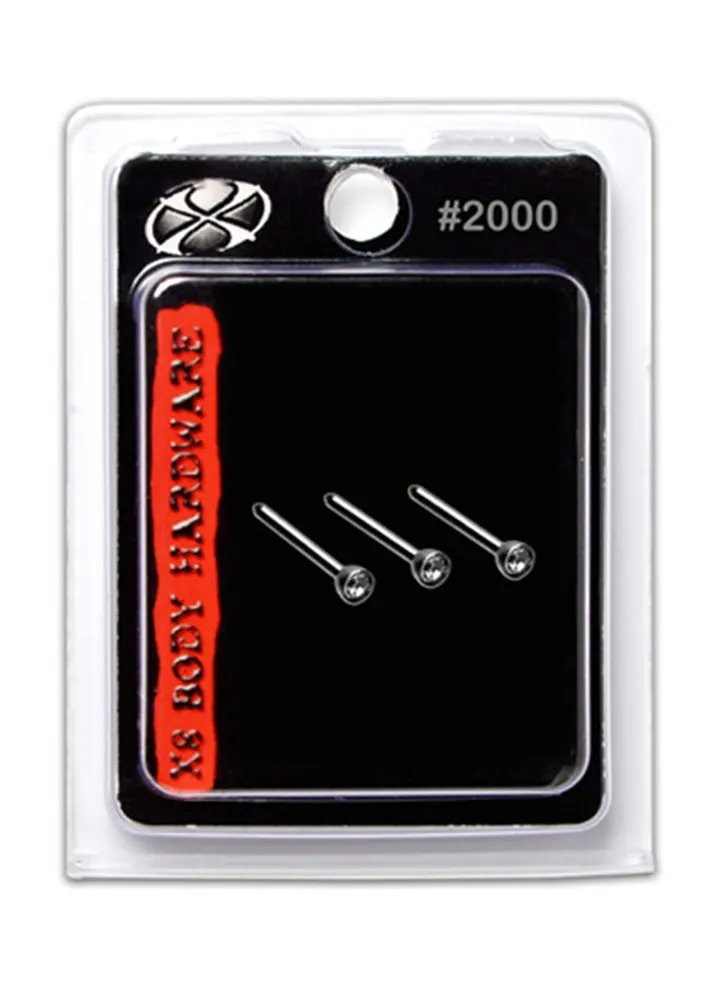 316L Stainless Steel Crystal Nose Pin