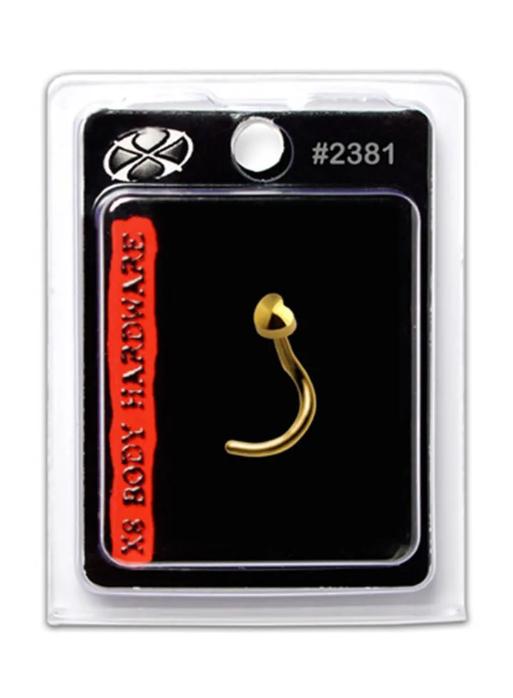 Gold Plated Heart Nose Pin