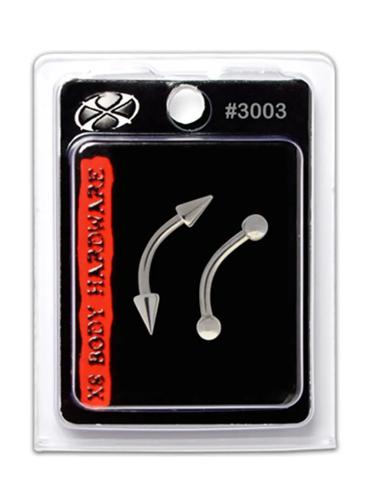 316L Stainless Steel Curved Babybar And Baby Spike Body Ring