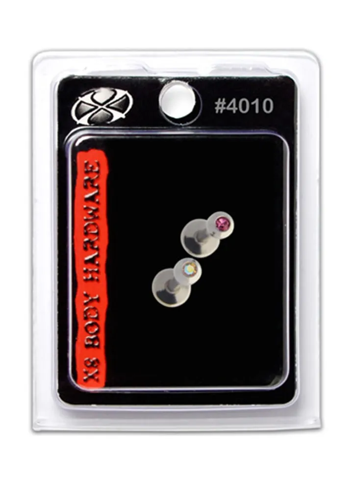 316L Stainless Steel Crystal Labret