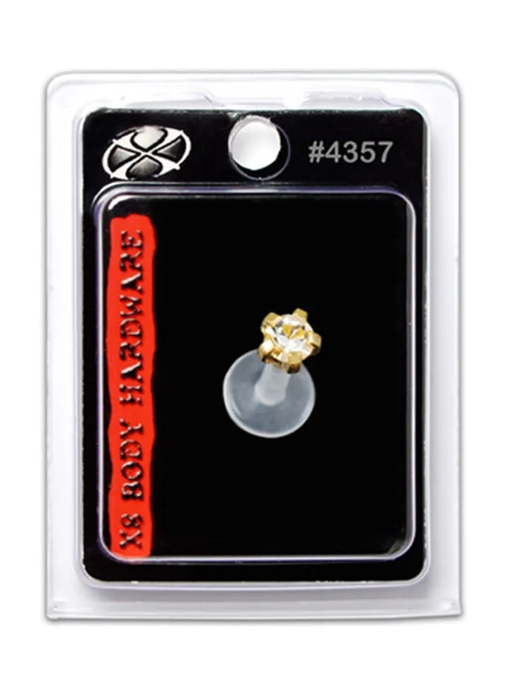 Gold Tiffany Crystal Labret