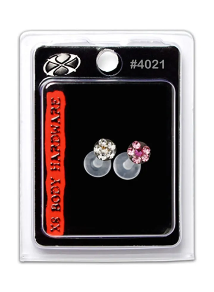 316L Stainless Steel Crystal Labret