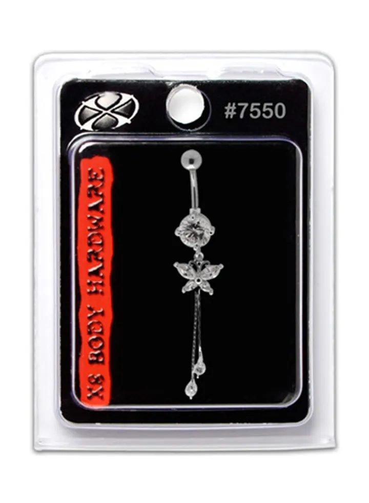 316L Stainless Steel Butterfly Dangle Belly Ring