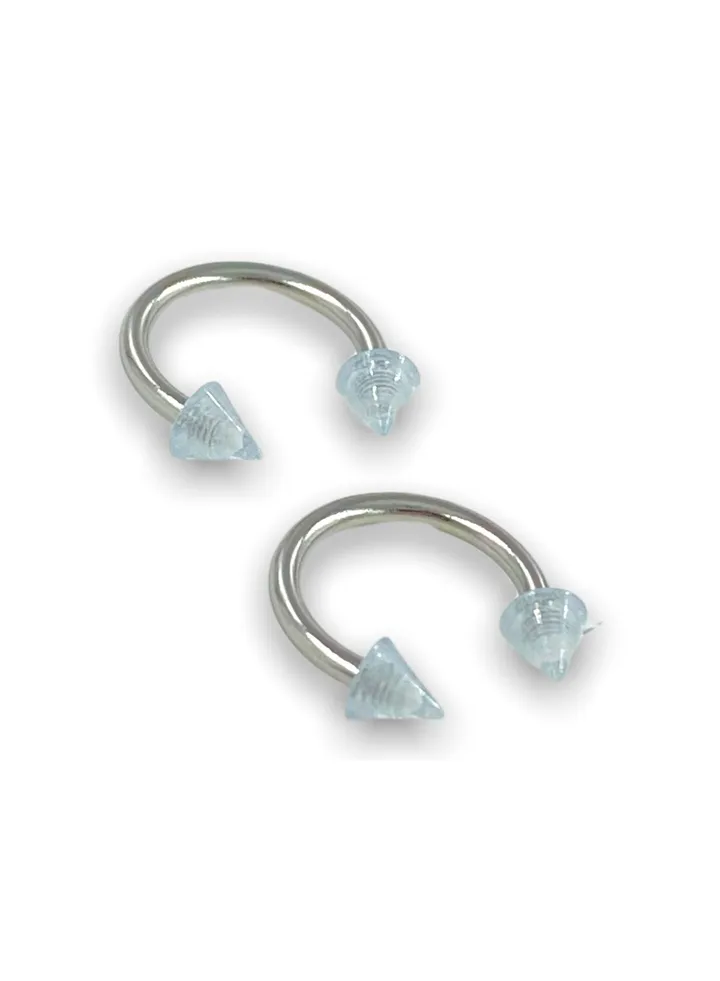 Surgical Stainless Steel 316L Circular Spike Acrylic Light blue