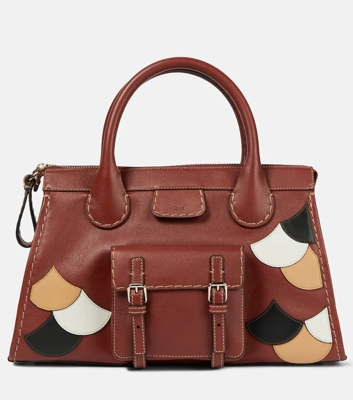 Edith Scalloped Medium leather tote