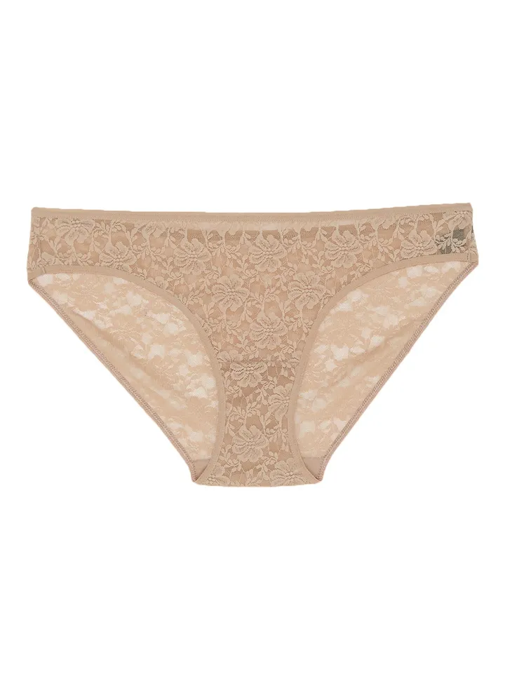 Floral Romance Low Rise Bikini Panty Beige