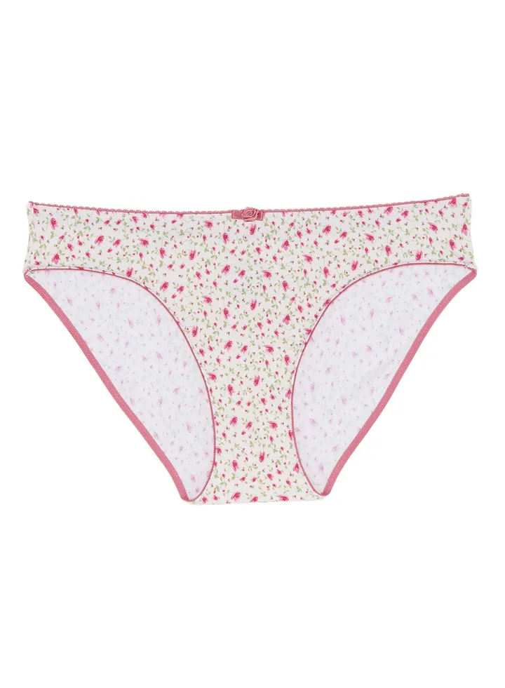 Floral Print Low Rise Bikini White
