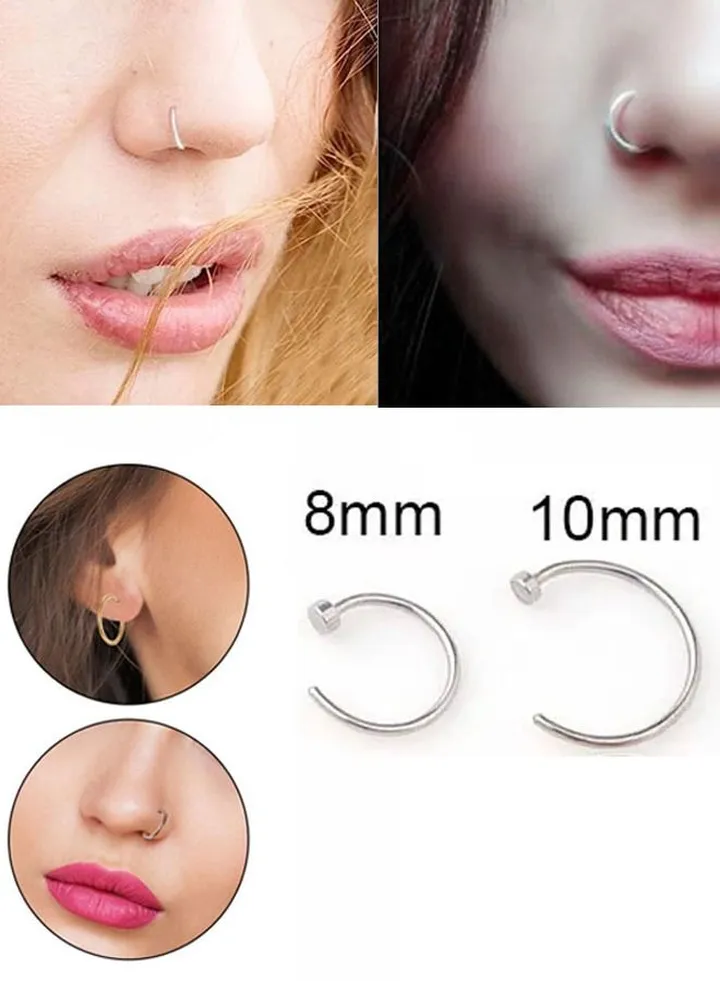 Body piercing accessories trendy silver nose earrings to decorate the nose