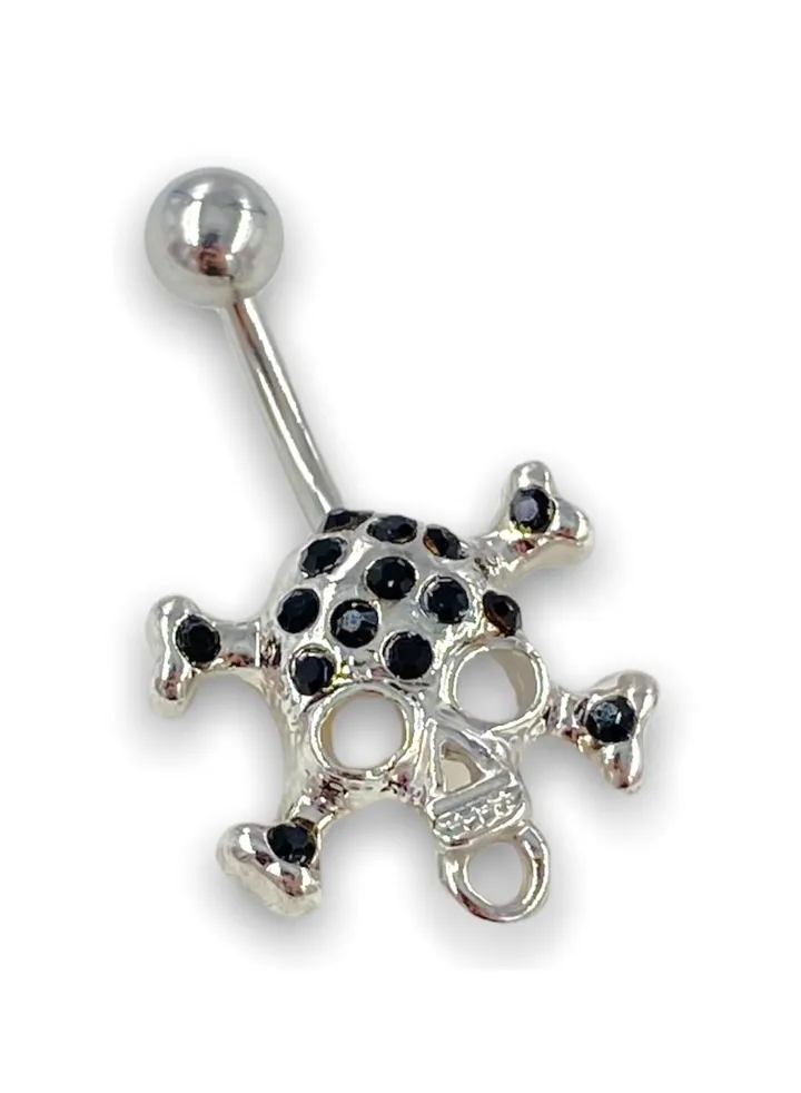 Surgical Stainless Steel 316L Black Skull/CRO Navel