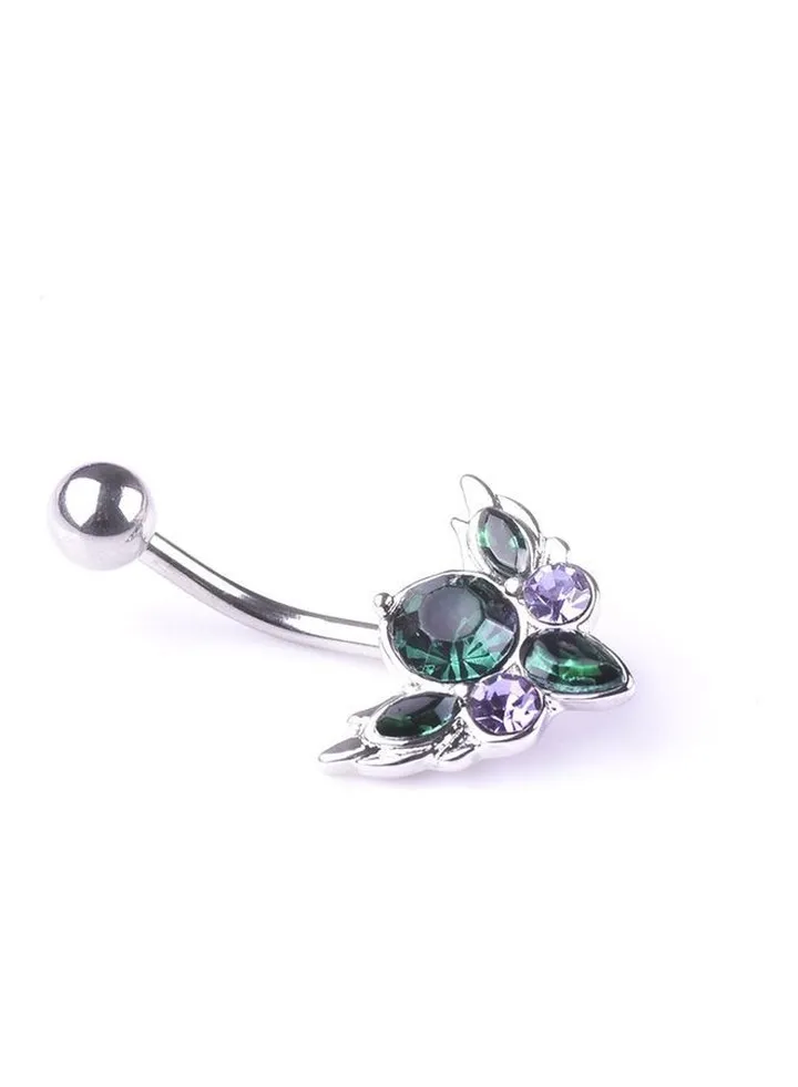 Fashionable Rhinestone Piercing Navel Surgical Belly Button Ring