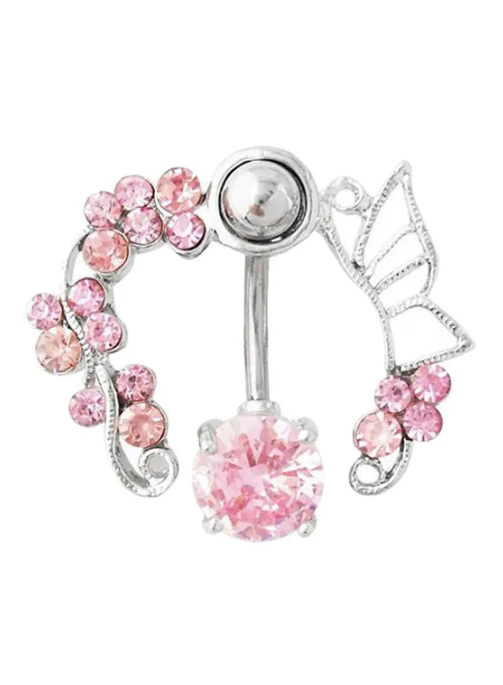 Crystal Studded Butterfly Belly Ring