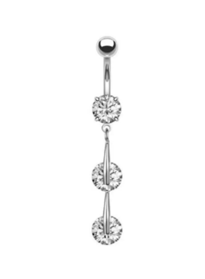 316L Surgical Steel with Zircon Brow Ring
