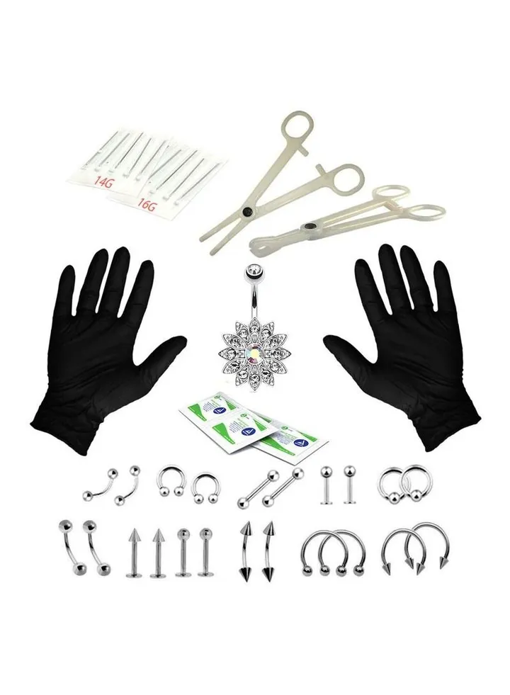 41-Piece Body Piercing Jewelry Kit