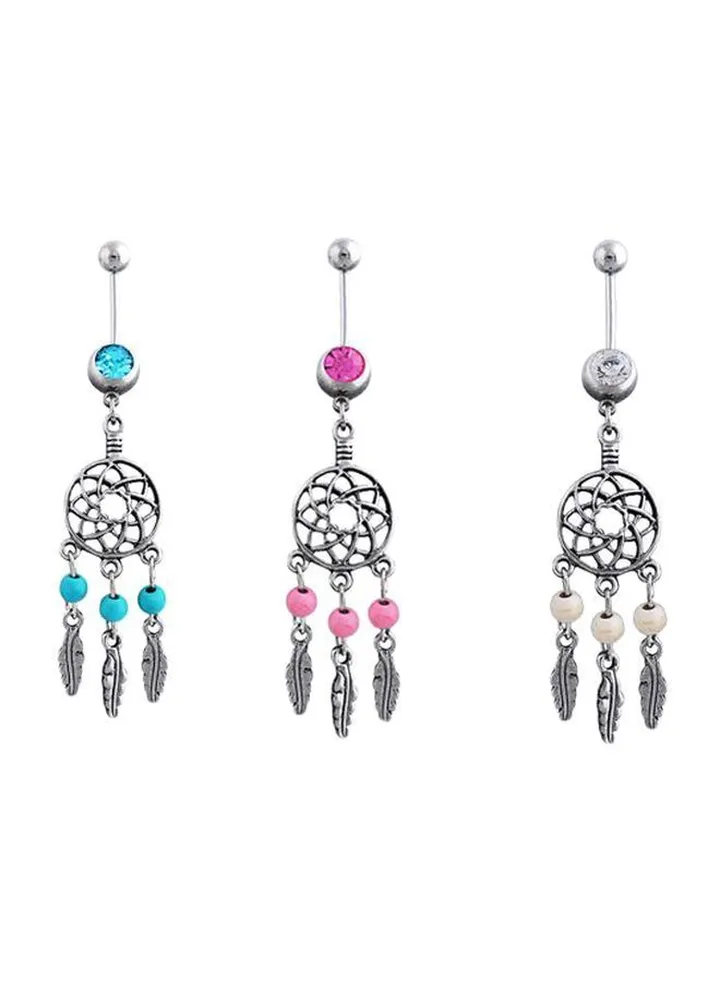 3-Piece Dream Catcher Designed Belly Rings