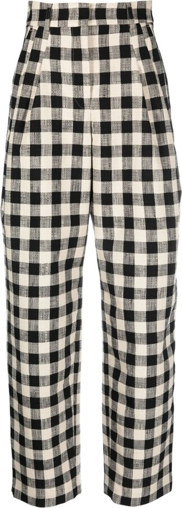 Checked High-Waisted Trousers