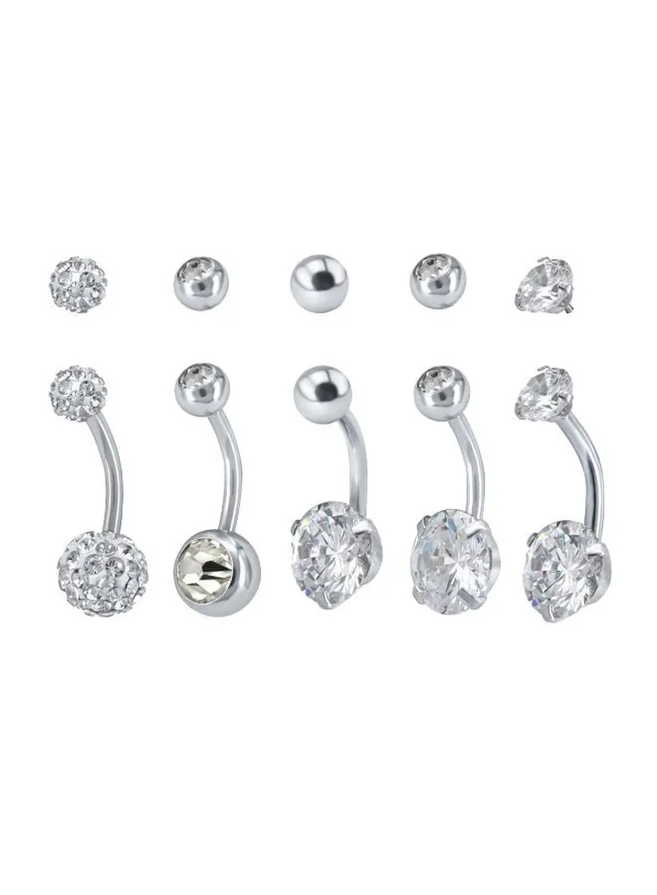 5-Piece Stainless Steel Belly Ring