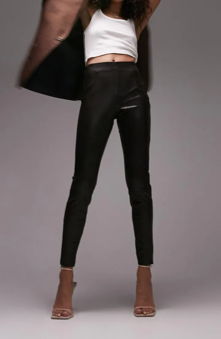 Skinny Fit Faux Leather Trousers
