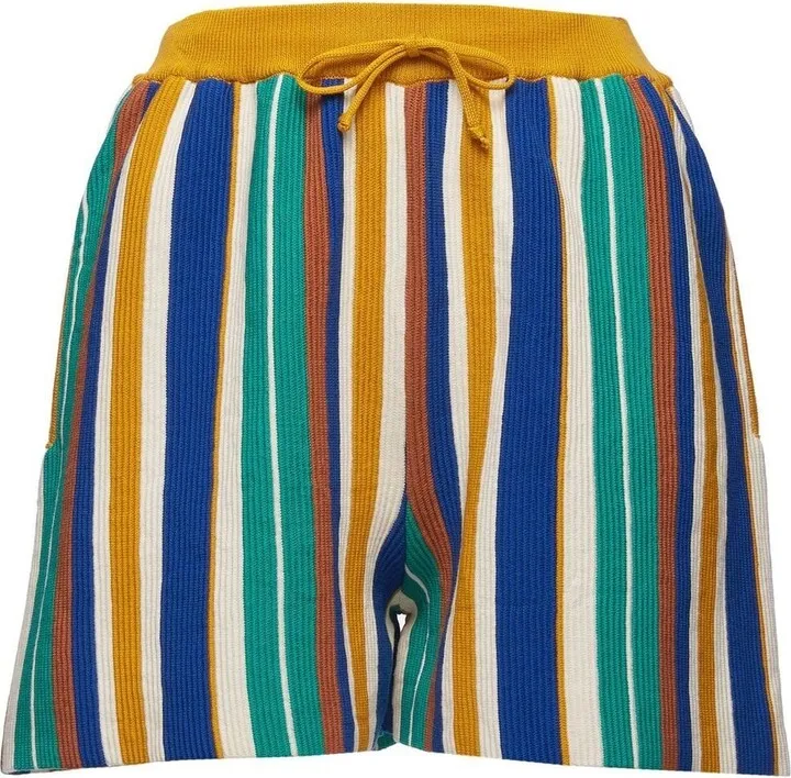 Multicolour-Stripe Knitted Shorts
