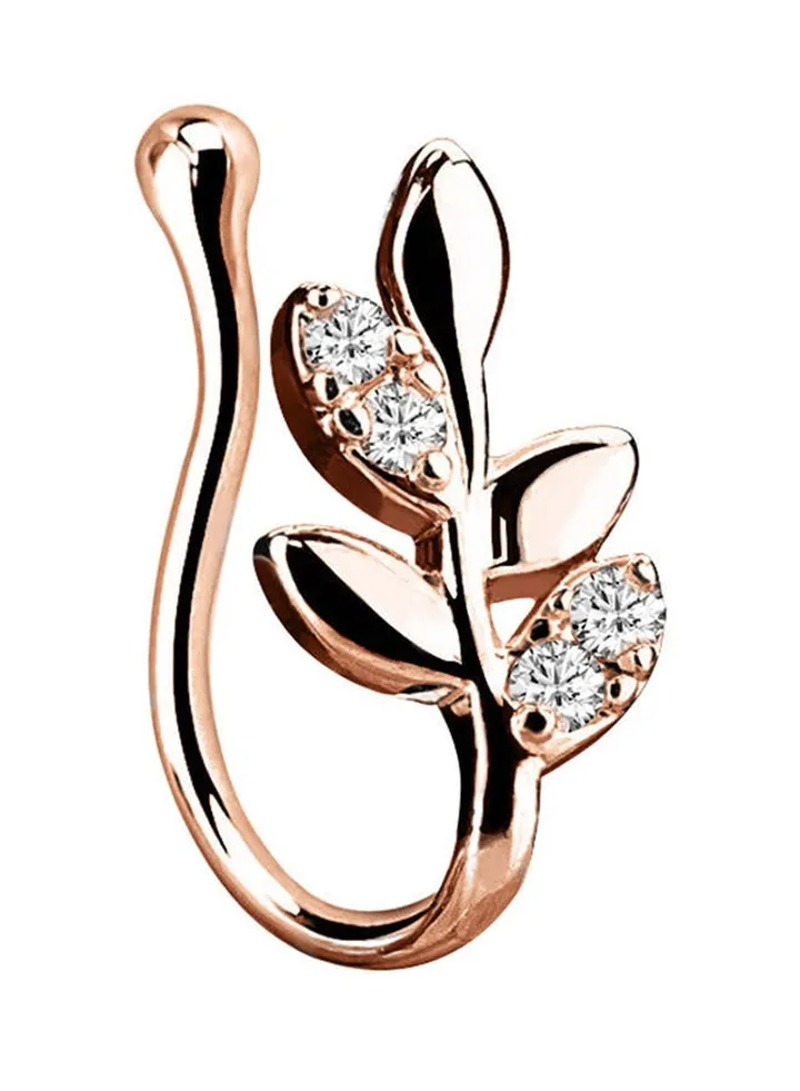 Copper Inlay leaf Shaped Nose Ring