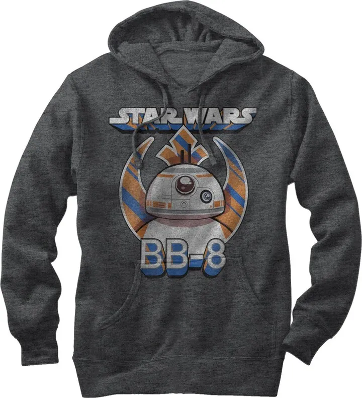 Men's Star Wars The Force Awakens BB-8 Droid Pull Over Hoodie - Charcoal Heather - 2X Large