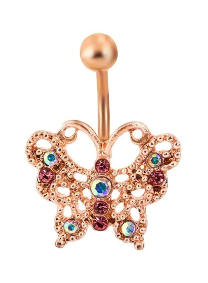 Butterfly Design Steel Belly Button Ring
