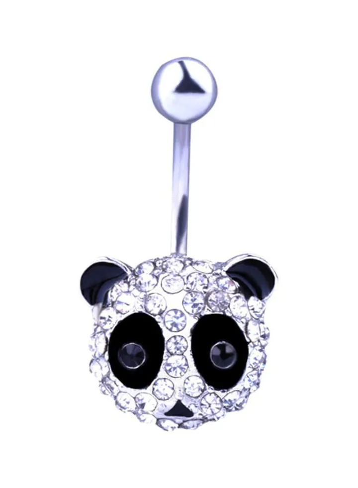 Diamond Studded Panda Designed Belly Ring