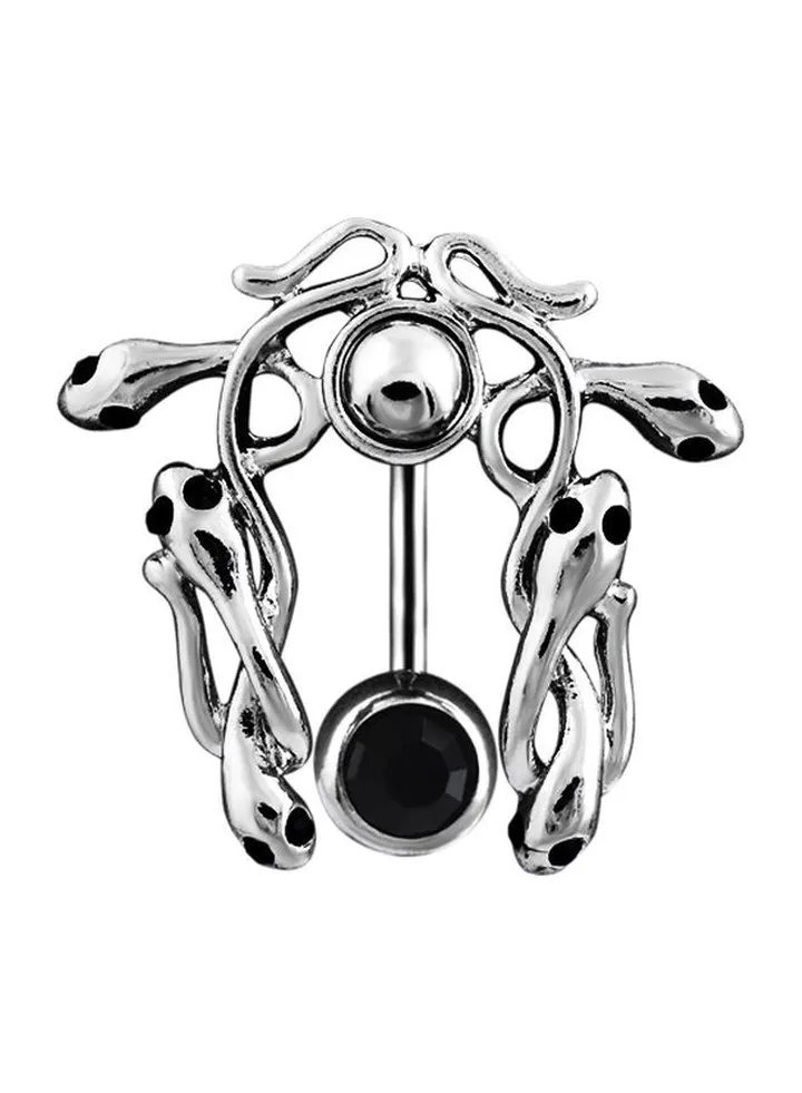 Stone Studded Snake Designed Belly Ring