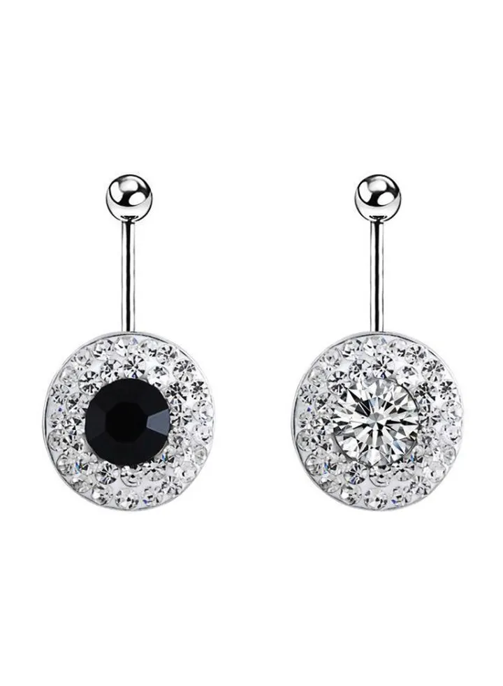 2-Piece Stone Studded Surgical Steel Belly Rings