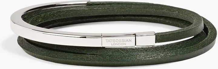 Sterling silver and leather bracelet