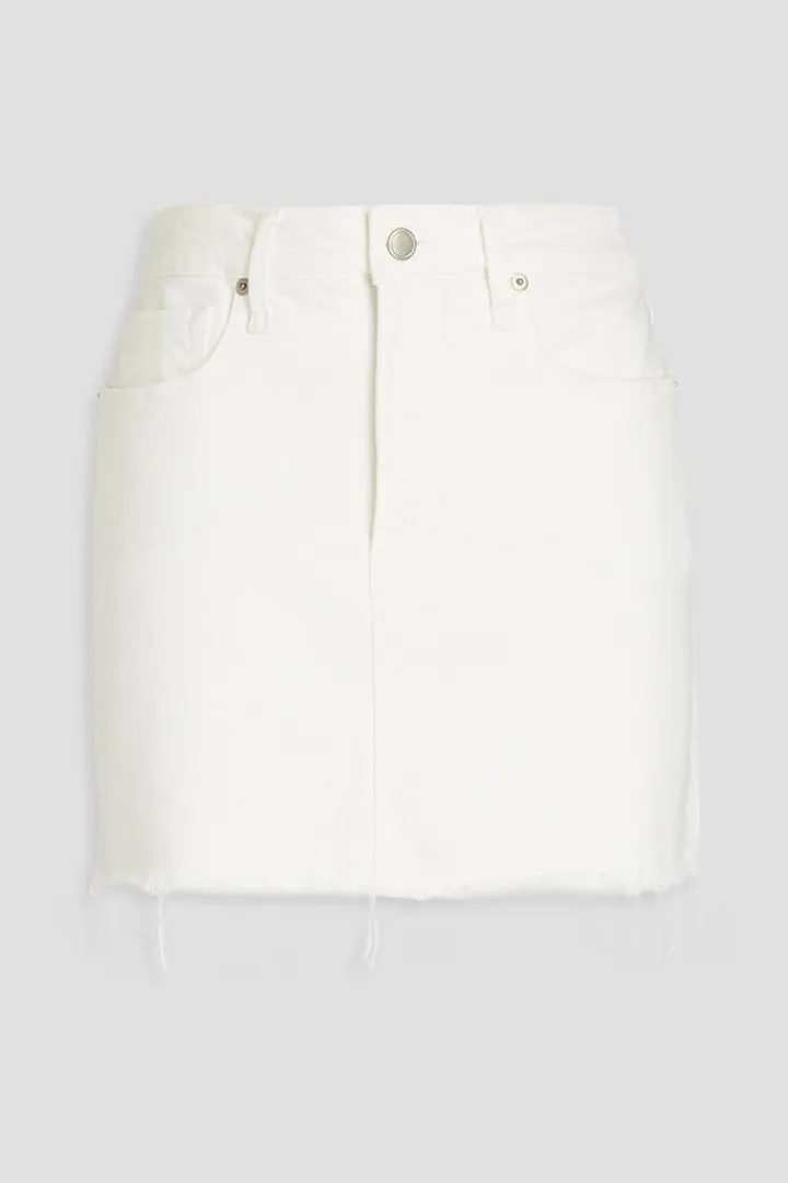 Good Waist frayed denim mini skirt