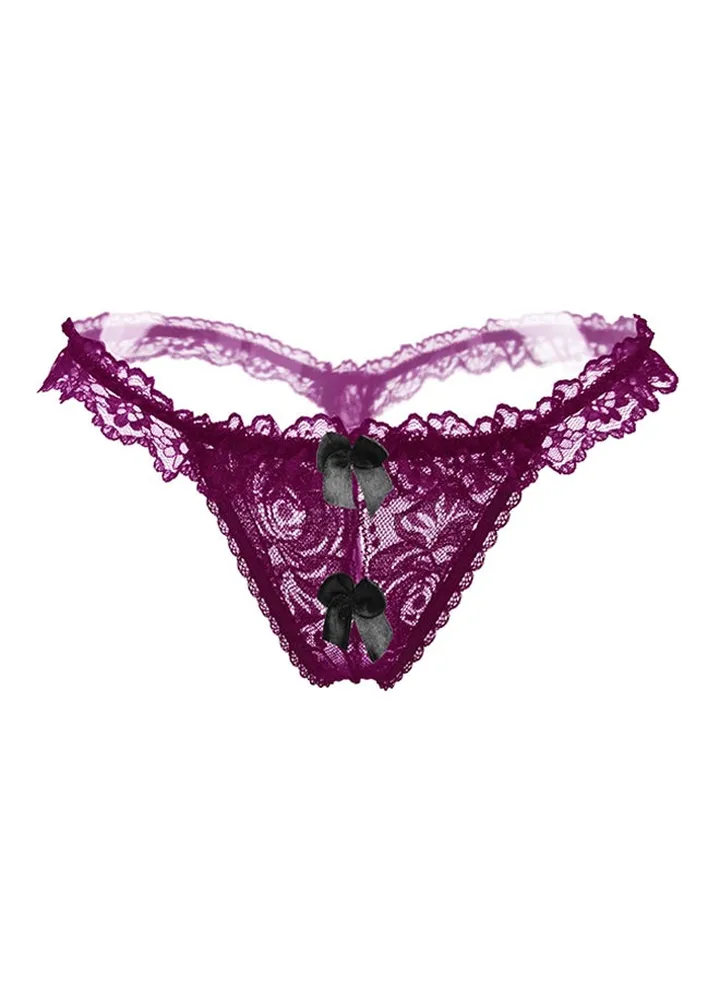 Fashion Lace Perspective Briefs Purple