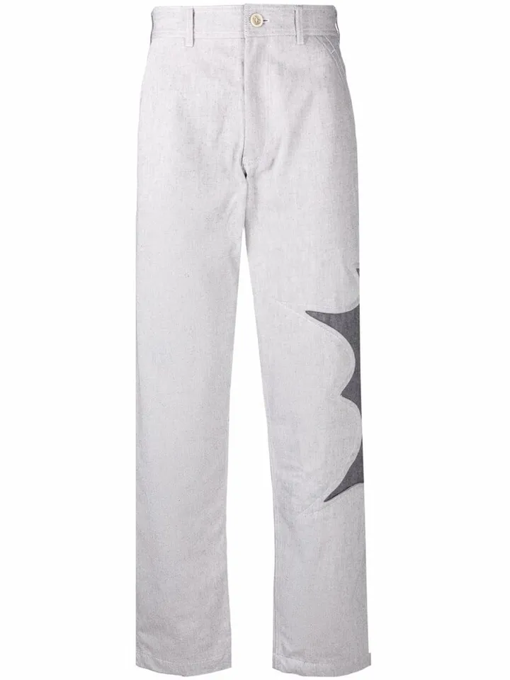 Panelled Straight-Leg Trousers