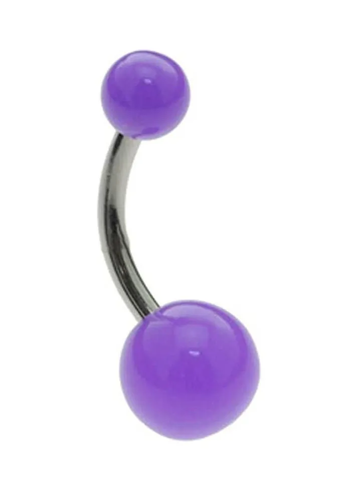 1Pc Candy Belly Button Rings Surgical Steel Acrylic Ball Navel Ring Barbell