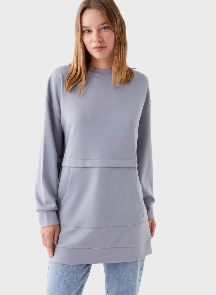 Pocket Detail Oversized Tunic
