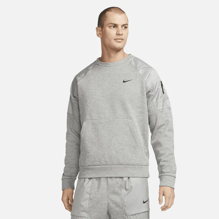 Nike Men's Therma-FIT Fitness Crew in Grey