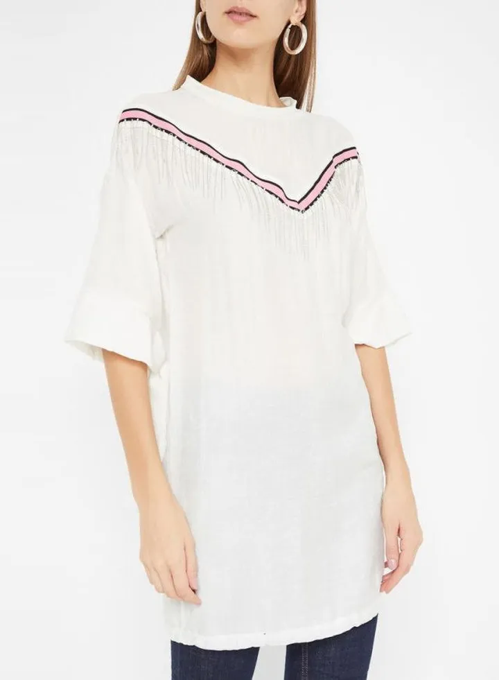 Tassel Detailed Tunic White