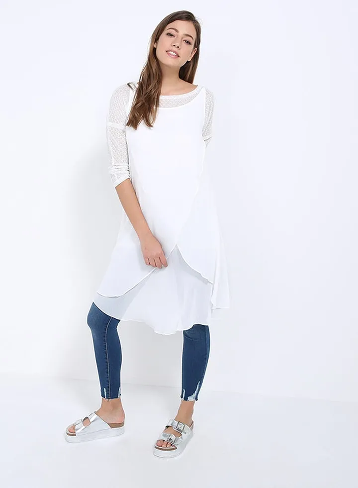 Moroccan Breeze Tunic Dress White