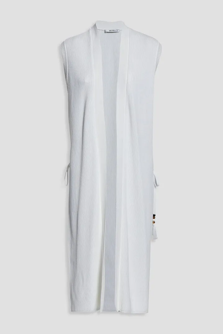 Omega ribbed cotton-blend cardigan
