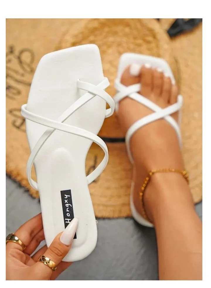Stylish Leather Slippers Sir - White