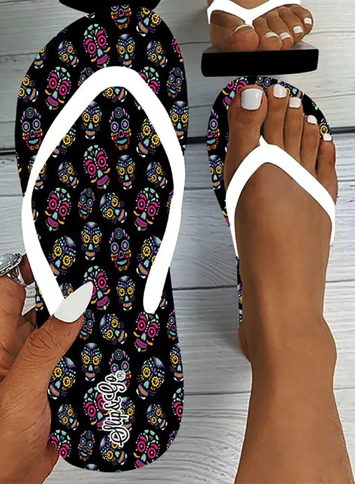 Women's Medical Slipper With Multi-colored Print