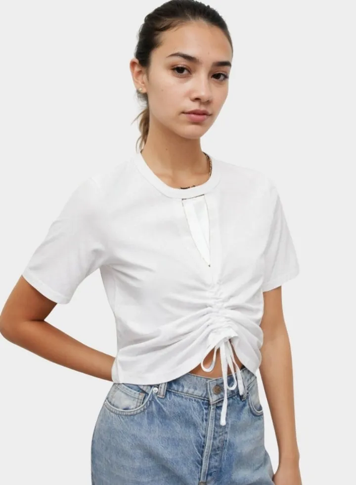 Keyhole Ruched Top