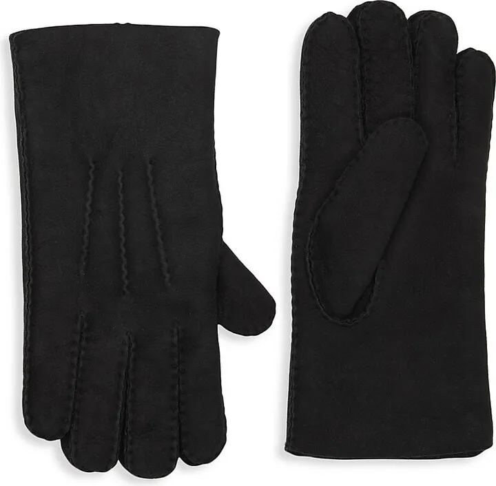 Shearling-Lined Suede Gloves