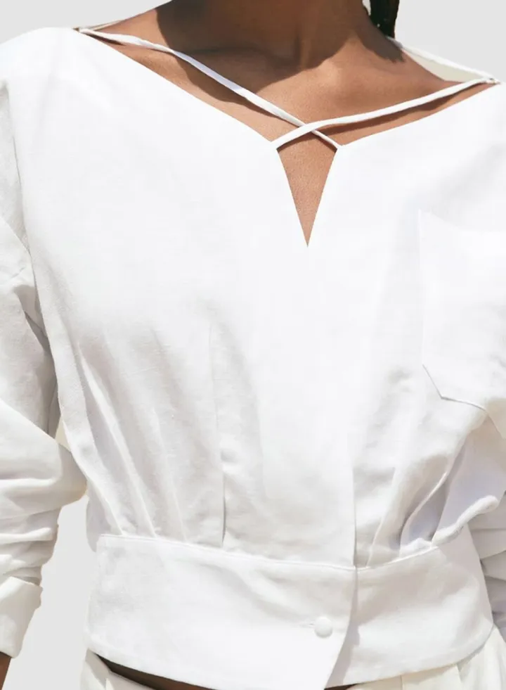 Beauty Tie Up White Top