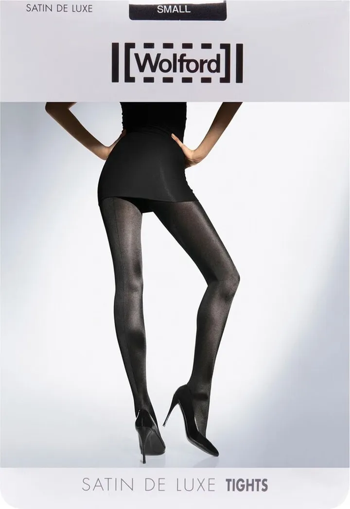 Wolford Black Satin De Luxe Tights