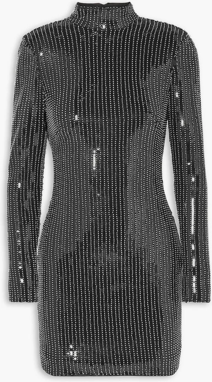 Caterina open-back embellished jersey mini dress