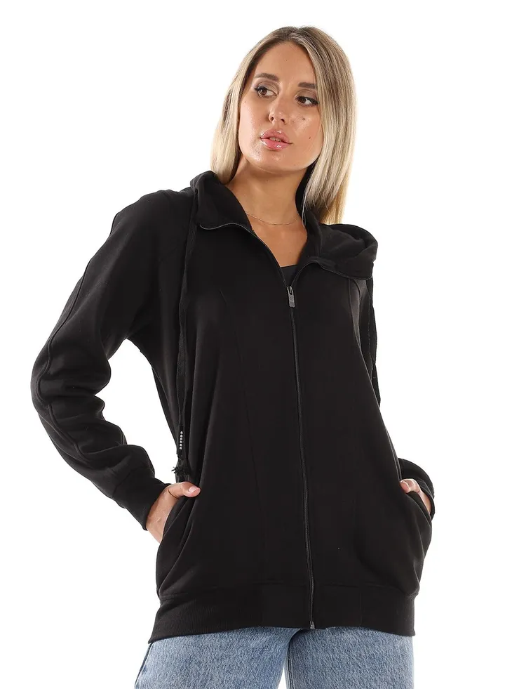 Woman Hoodie With Zipper And Pocket