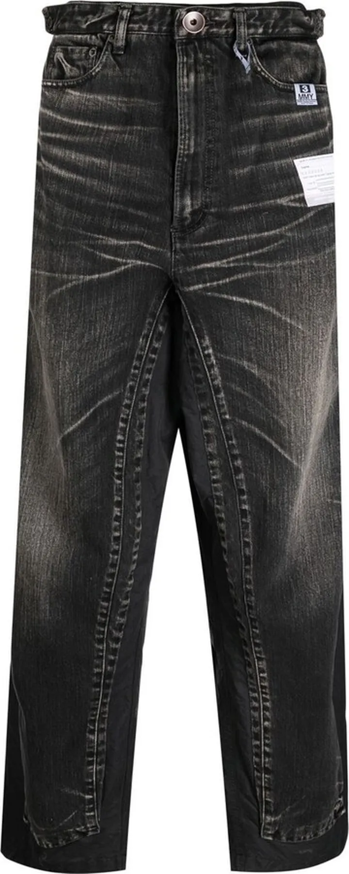 Panelled-Design Wide-Leg Trousers