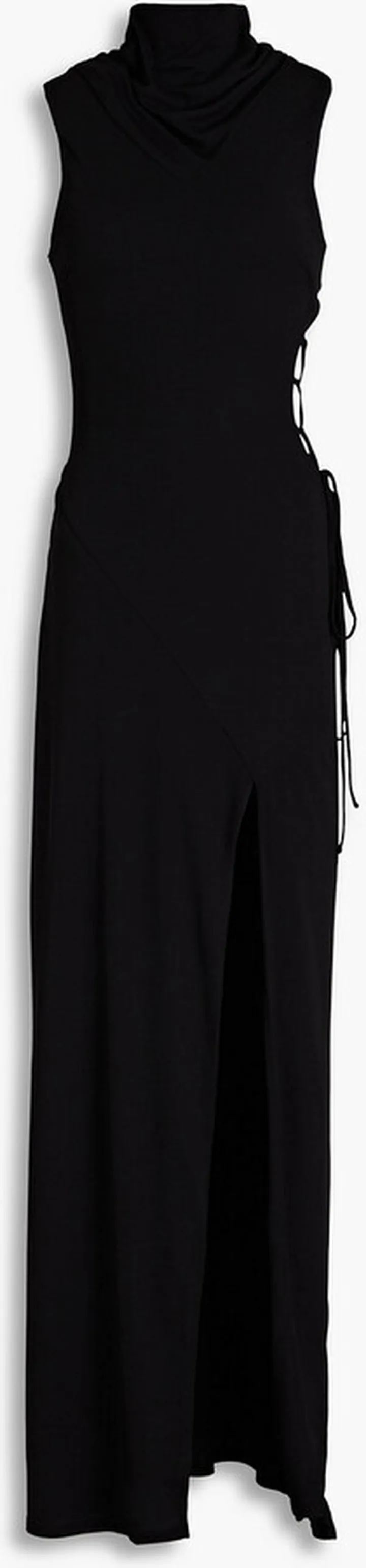 Raquel lace-up draped stretch-crepe gown