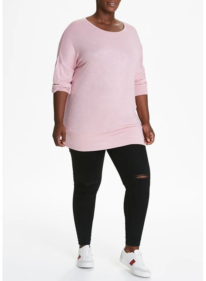 Papaya Curve Pink Knit Sweatshirt